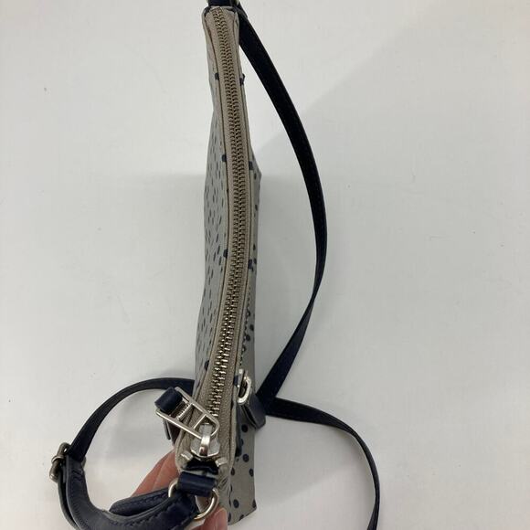 Fossil, gray, navy, mustard polka dots crossbody bag - Picture 6 of 8